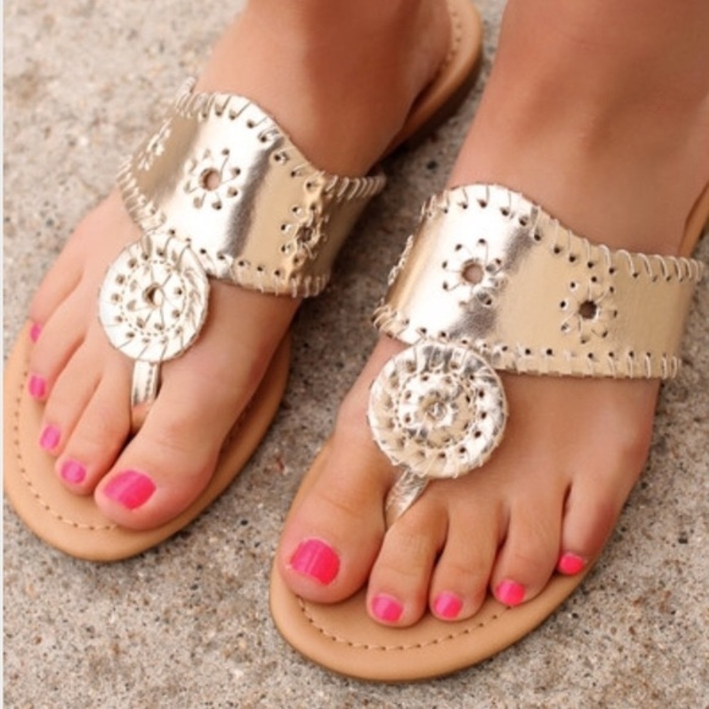 Jack Rogers Gold Sandals 💖